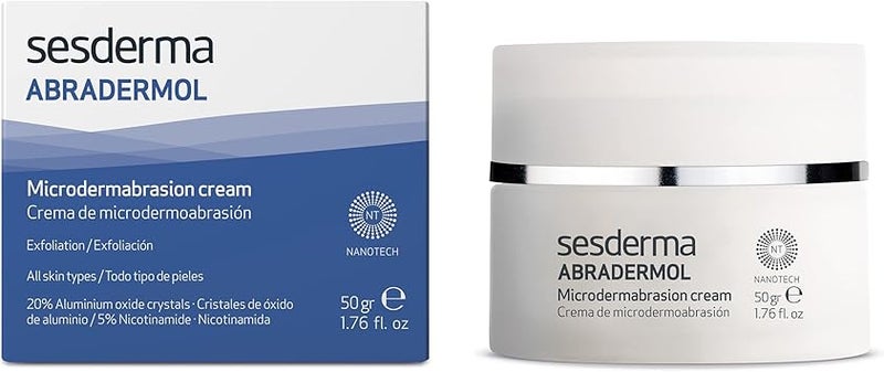 SeSDERMA Sesderma Abradermol Microdermabrasion Cream Exfoliating Cream for Face and Body Wrinkles Skin Aging Oily and AcneProne Skin Scars Stretch Marks Facial Hyperpigmentation 50 grams