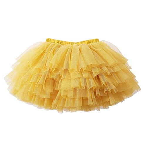 elamccor Tutu Skirt for Baby Girl Toddler 6 Layered Tulle Skirts 1-8T Dark Yellow - Image 2