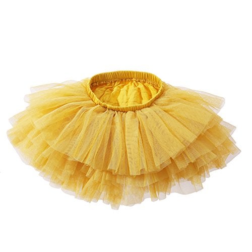 elamccor Tutu Skirt for Baby Girl Toddler 6 Layered Tulle Skirts 1-8T Dark Yellow - Image 3
