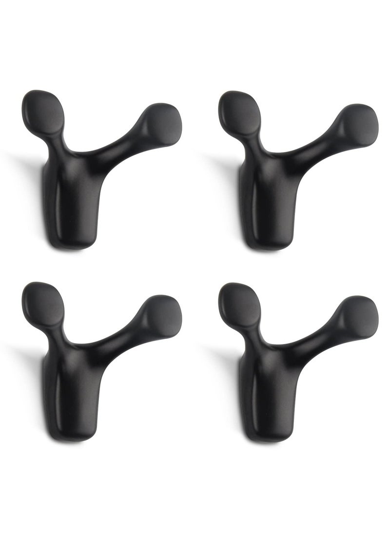 SYOSI SYOSI, 4pcs Wall Mounted Coat Hooks, Antler Double Prong Durable Wall Hooks Heavy Duty, Minimalist Design Hook for Hat Key Towel, Bath Robe Hooks  - Image 1