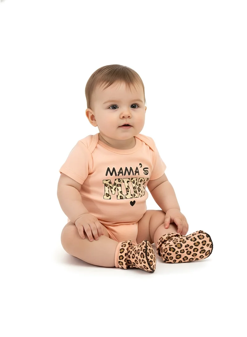 Bambimici Bambimici 3-Piece Short Sleeve Leopard Print Bodysuit for Baby Girl