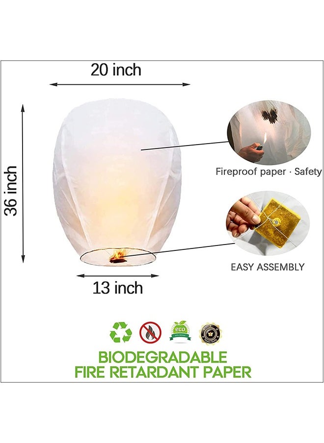 Arabest Chinese Sky Lanterns 10 Pcs, Chinese Lanterns to Release Paper Lantern, Flying Lanterns, Wish Lanterns for Memory of Family, Party, Ramadan, Eid, Holiday, Easy to Use, Biodegradable, Multicoloured  - Image 5