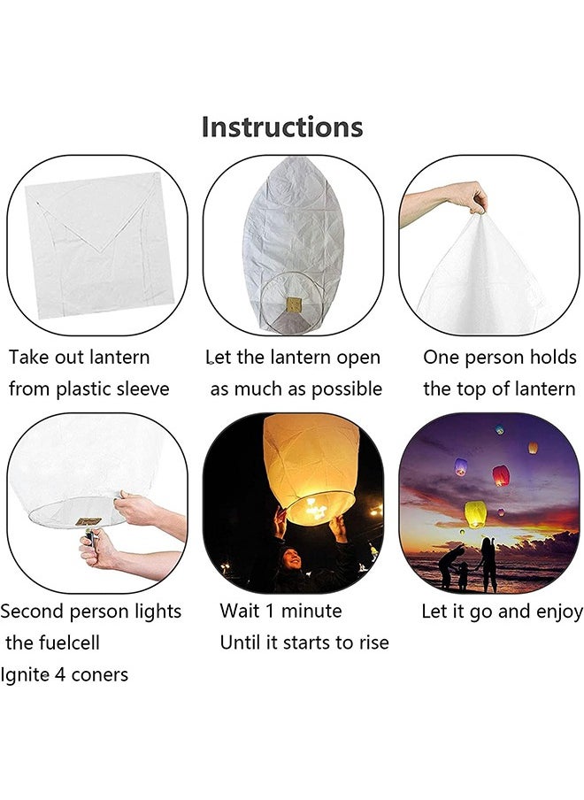 Arabest - Chinese Sky Lanterns 10 Pcs, Chinese Lanterns to Release Paper Lantern, Flying Lanterns, Wish Lanterns for Memory of Family, Party, Ramadan, Eid, Holiday, Easy to Use, Biodegradable, Multicoloured - Image 1