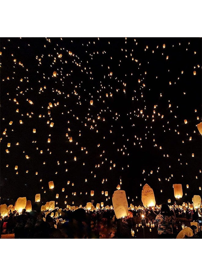 Arabest Chinese Sky Lanterns 10 Pcs, Chinese Lanterns to Release Paper Lantern, Flying Lanterns, Wish Lanterns for Memory of Family, Party, Ramadan, Eid, Holiday, Easy to Use, Biodegradable, Multicoloured  - Image 2