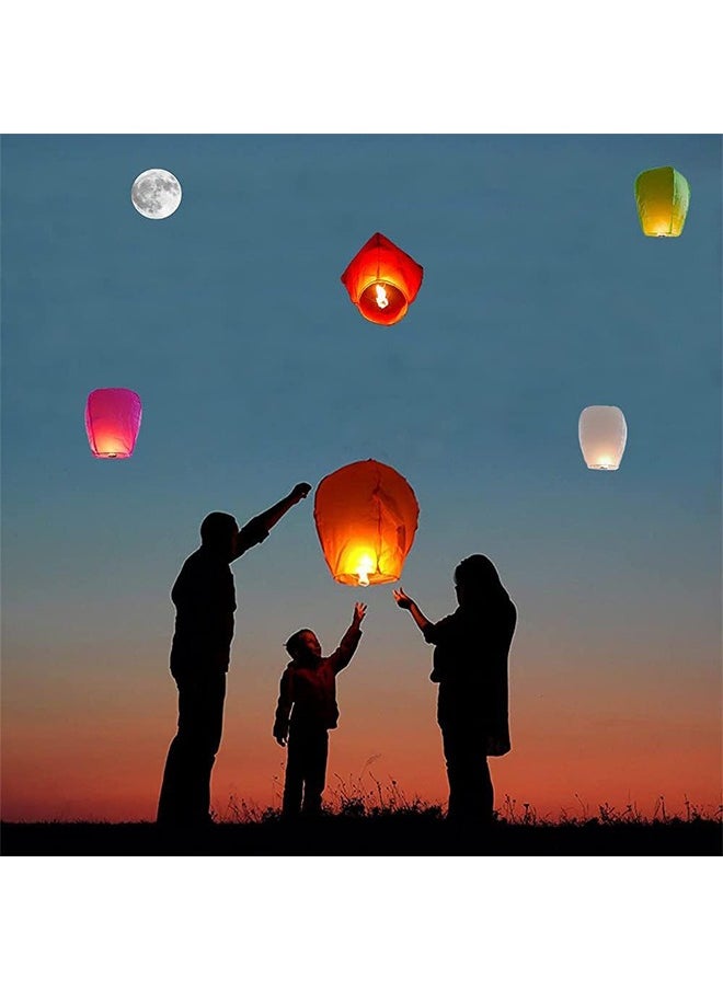 Arabest Chinese Sky Lanterns 10 Pcs, Chinese Lanterns to Release Paper Lantern, Flying Lanterns, Wish Lanterns for Memory of Family, Party, Ramadan, Eid, Holiday, Easy to Use, Biodegradable, Multicoloured  - Image 4