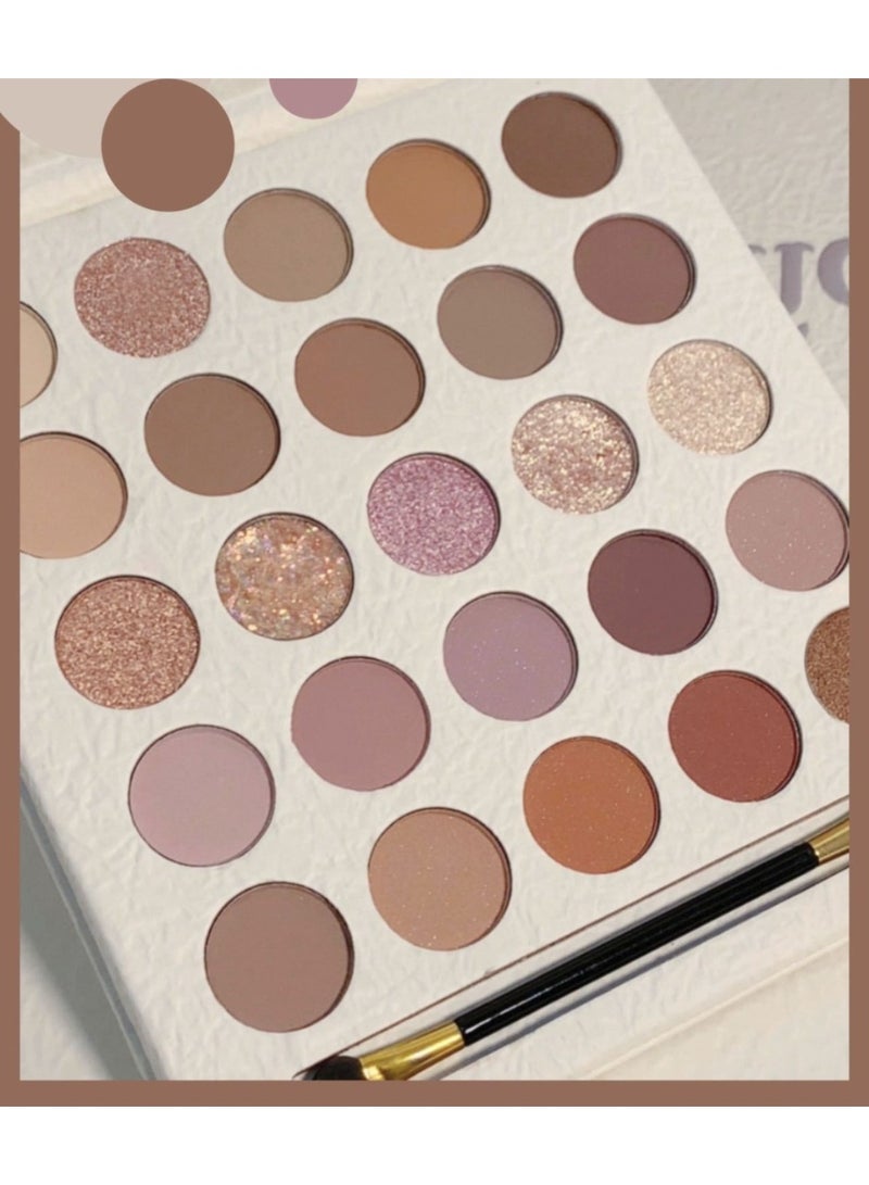 Huitich 25-Color Cream Eyeshadow Palette Long-Lasting Blendable Shades - Image 3
