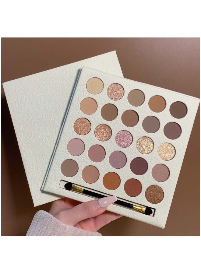 Huitich 25-Color Cream Eyeshadow Palette Long-Lasting Blendable Shades - Image 2
