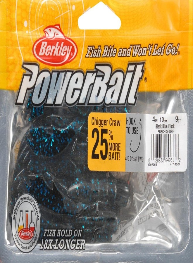 Berkley PowerBait Chigger Craw , Black Blue Fleck, 4" (9 Count) - Image 3