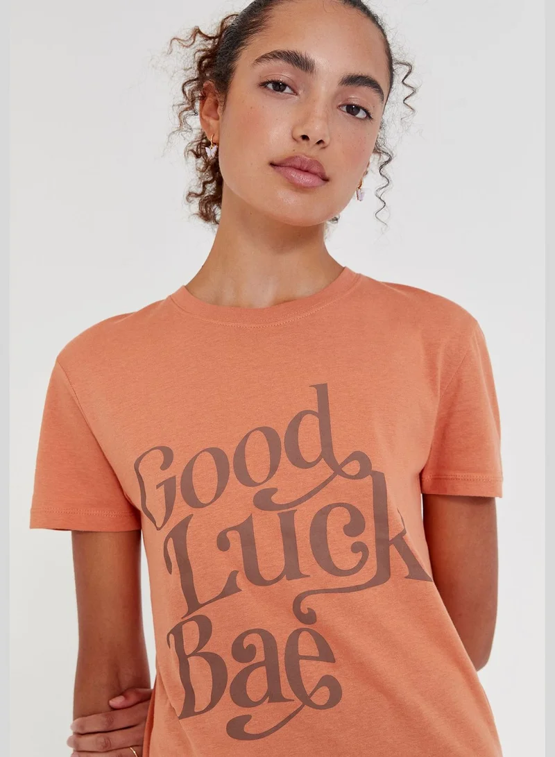 PULL&BEAR Retro slogan T-shirt