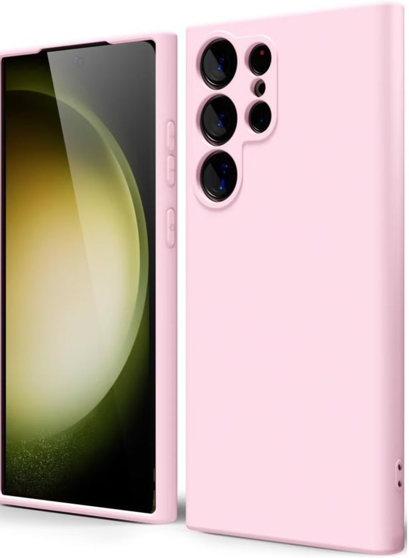 ELTRAZONE غطاء سيليكون جلي مطاطي ناعم لهاتف سامسونج جالاكسي S24 ألترا - مقاوم للصدمات بلمسة نهائية غير لامعة مع حماية للكاميرا باللون الوردي - Image 1