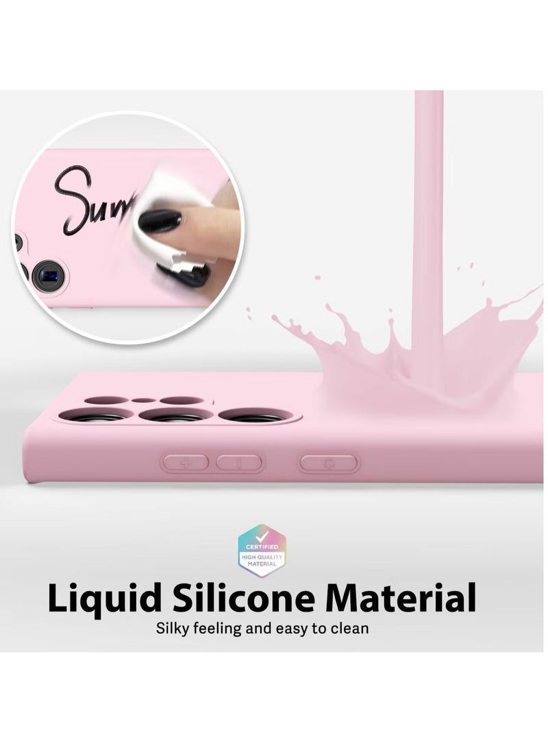 ELTRAZONE غطاء سيليكون جلي مطاطي ناعم لهاتف سامسونج جالاكسي S24 ألترا - مقاوم للصدمات بلمسة نهائية غير لامعة مع حماية للكاميرا باللون الوردي - Image 4
