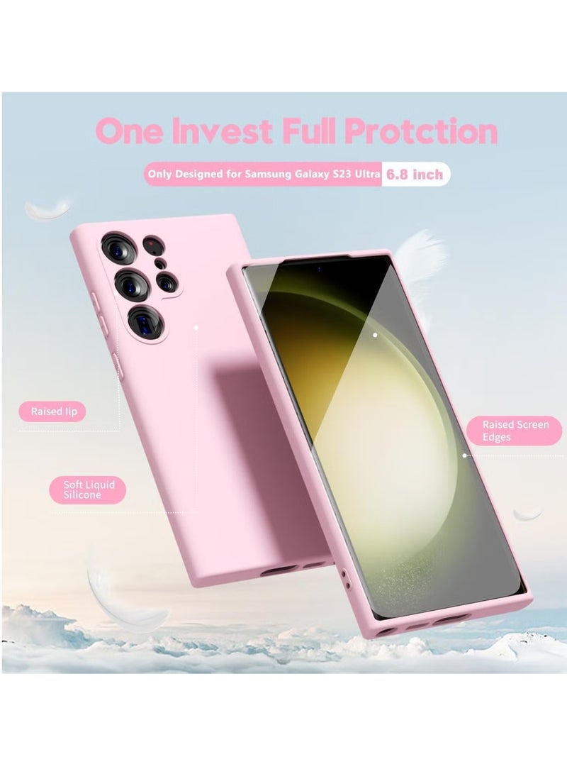 ELTRAZONE غطاء سيليكون جلي مطاطي ناعم لهاتف سامسونج جالاكسي S24 ألترا - مقاوم للصدمات بلمسة نهائية غير لامعة مع حماية للكاميرا باللون الوردي - Image 5