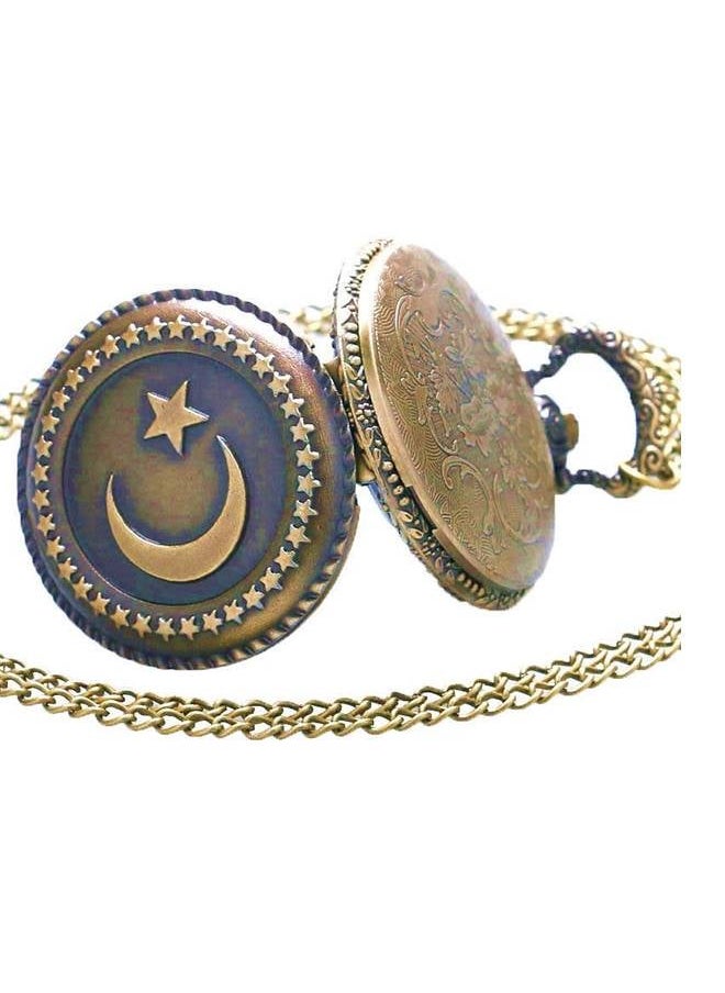 YASH Yash Turkey Flag Design Moon Star Quartz Pocket Watch  - Image 5