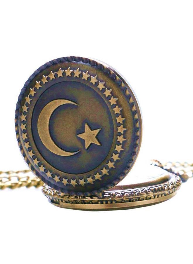 YASH Yash Turkey Flag Design Moon Star Quartz Pocket Watch  - Image 3