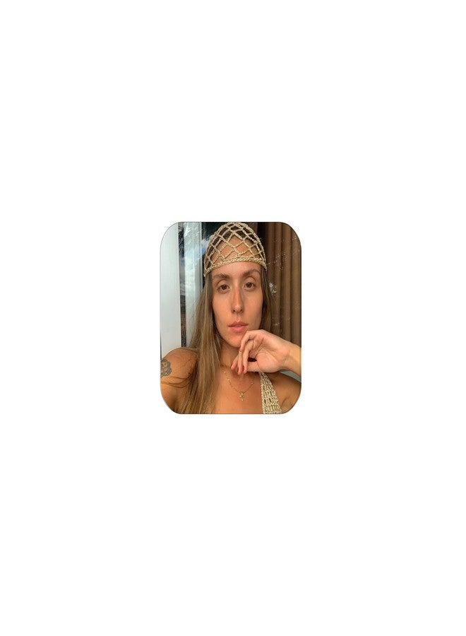 STONEFANS Hair Accessories for Women - Cute Brown Braided Headband Mesh Hair Wrap Net Headpiece for Women Head Chain Caps Prom Brown Headband 1920s Accessories - Image 1
