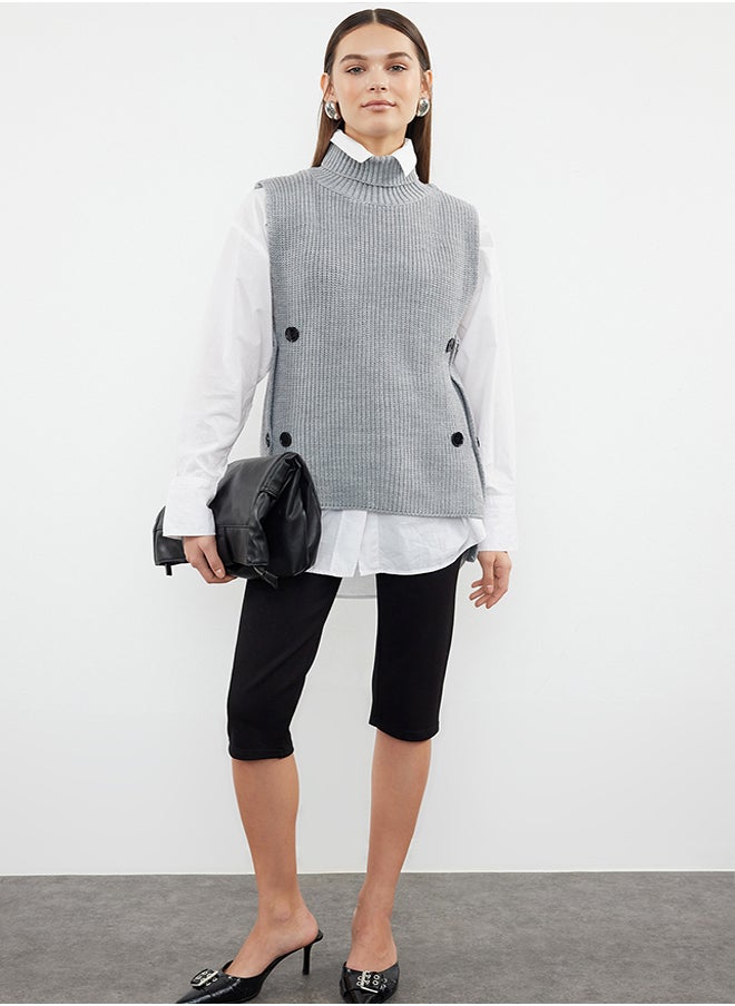 Gray Side Functional Buttoned Knitwear Sweater TWOAW25SV00015 - pzsku/Z56670FEB3D9300AB18F5Z/45/_/1730941416/e2485637-822f-4b0b-b7c9-bc101a05134f