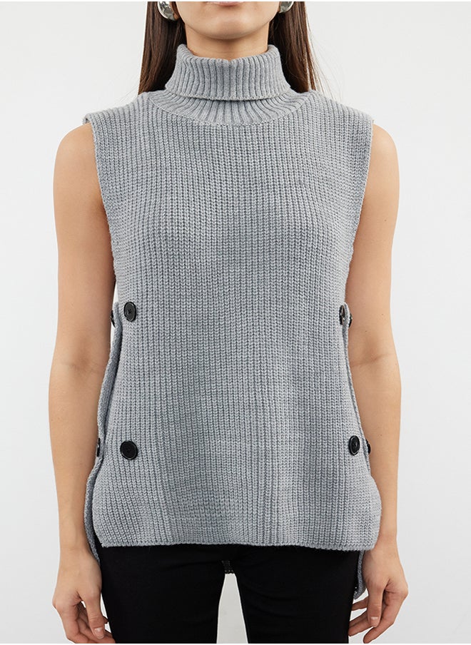 Gray Side Functional Buttoned Knitwear Sweater TWOAW25SV00015 - pzsku/Z56670FEB3D9300AB18F5Z/45/_/1730941417/6ff1c54b-b2f7-4955-8421-b688e506561b