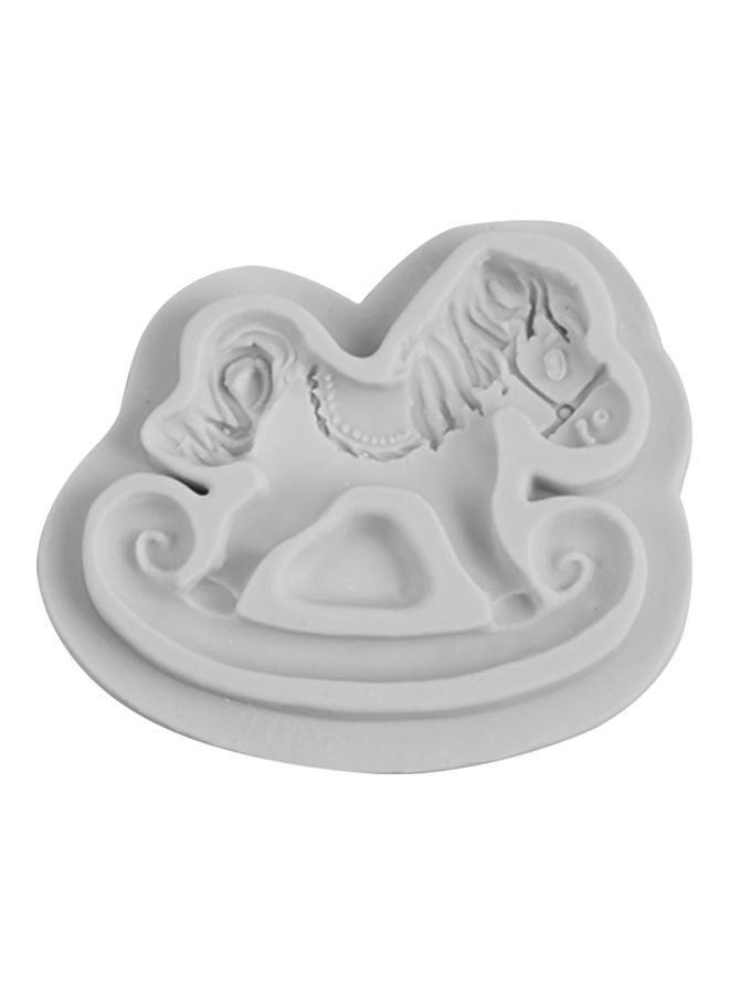 NIBEMINENT Rocking Horse Silicone Mold White 7.7x7.6x0.3cm - Image 1