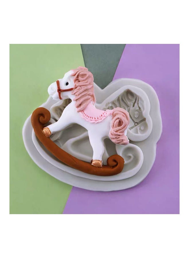 NIBEMINENT Rocking Horse Silicone Mold White 7.7x7.6x0.3cm - Image 4