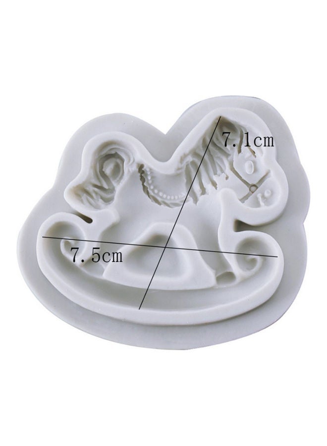 NIBEMINENT Rocking Horse Silicone Mold White 7.7x7.6x0.3cm - Image 3
