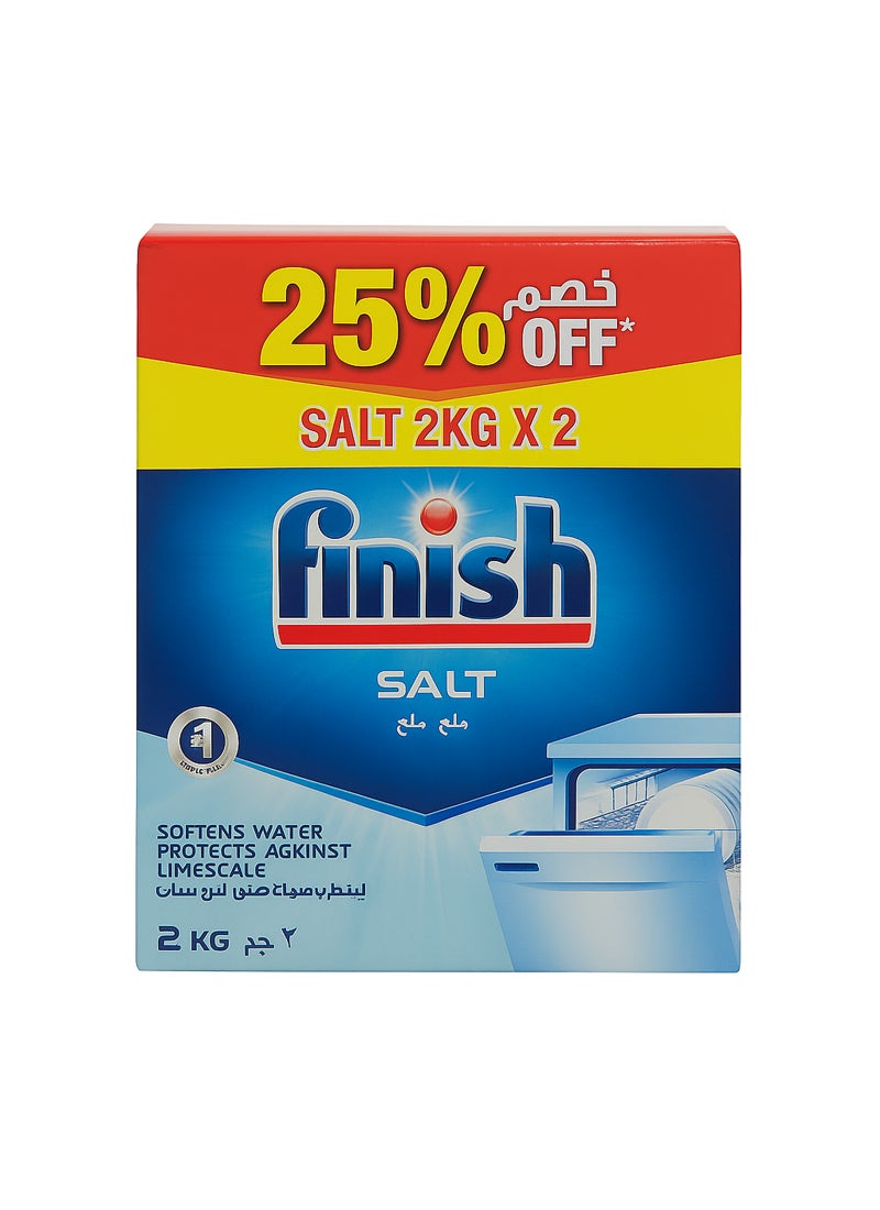 Finish Dishwasher Salt 2 x 2kg  - Image 1