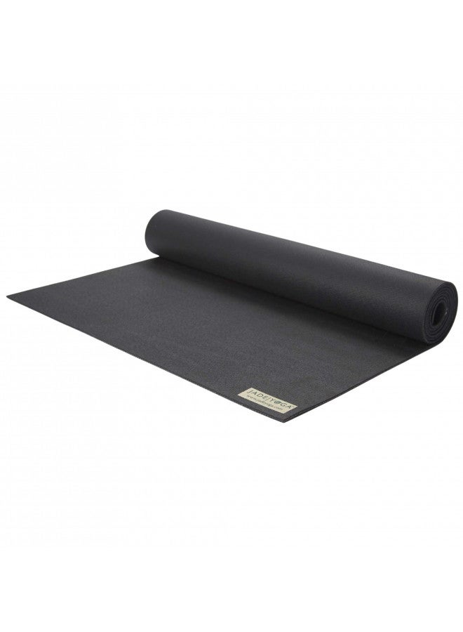 JadeYoga JadeYoga Harmony Yoga Mat - Durable & Thick Gym Fitness Mat, Non-Slip Natural Rubber Yoga Mat - Home Exercise & Stretching Mat, Workout Mat- Yoga, Pilates & Meditation for Women & Men (Black, 74'')  - Image 1