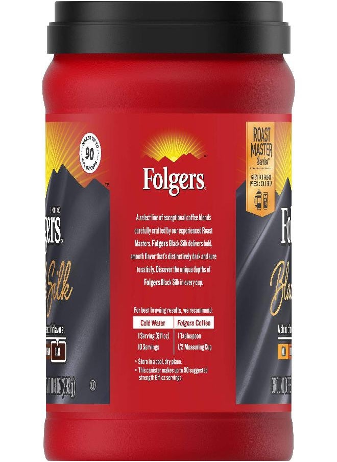 Folgers Folgers Black Silk Dark Roast Ground Coffee, 10.3 Ounces  - Image 2