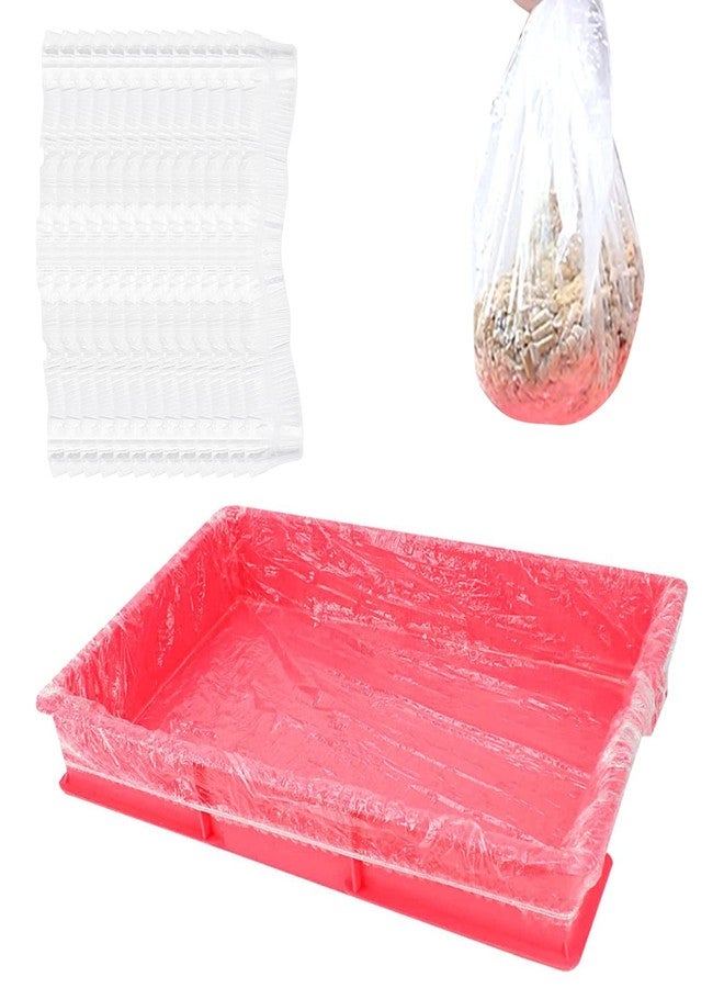 DUZFOREI 50Pcs Pet Cleaning Bags 27.5'' x 19.7'', Disposable Plastic Rabbit Tray Liner Small Animal Litter Pan Bags Leak Proof for Hedgehog Bird, Bunny, Chinchilla - Image 1