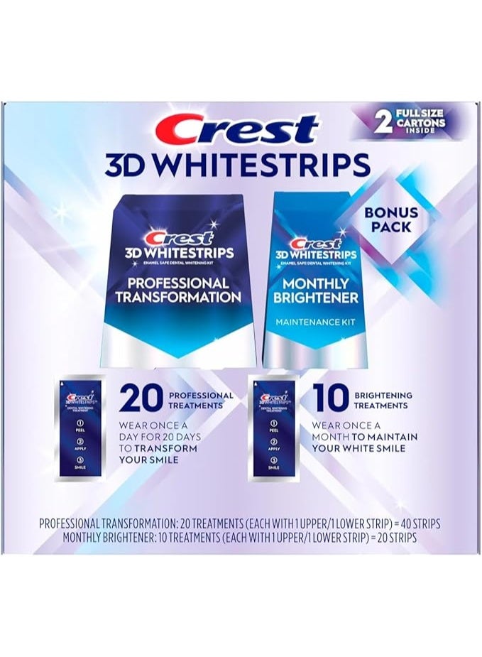 Crest 3D Whitestrips, 40 + 20 Strips - Image 1
