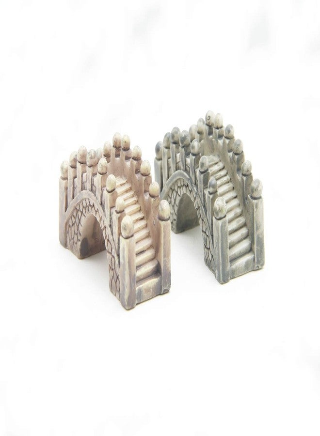ODDIER EDOBLUE Stone Arch Bridge Fairy Garden Kits Figurines for Miniatures Ornaments Fairies Gardens House Terrarium Kit Dollhouse Supplies DIY Outdoor Decorations Plant Pot Moss Micro Landscaping 2PCS - Image 2