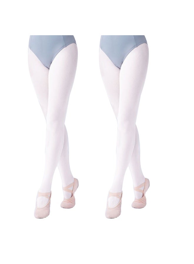 2 Pairs Girls' Soft Pro Dance socks Ballet Footed Tight Non-slipping Sole 90D，S  - Image 1