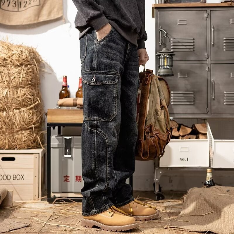 Unisex Classic Denim Jeans Loose Fit Daily Outdoor Wear - Image 4