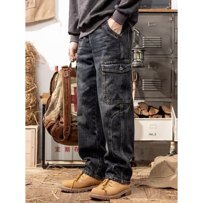 Unisex Classic Denim Jeans Loose Fit Daily Outdoor Wear - Image 2