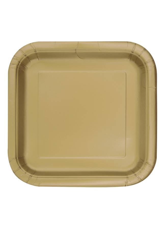 Unique 14 Gold Square Plates 9"