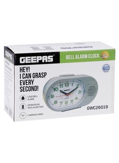 GEEPAS Geepas GWC26019 Bell Alarm Clock, Small Battery Operated, Analog Alarm Clock, Silent Non Ticking, Ascending Beep Sounds, Snooze, Light Functions, Perfect for Students, Housewives, Working Employees  - Image 5