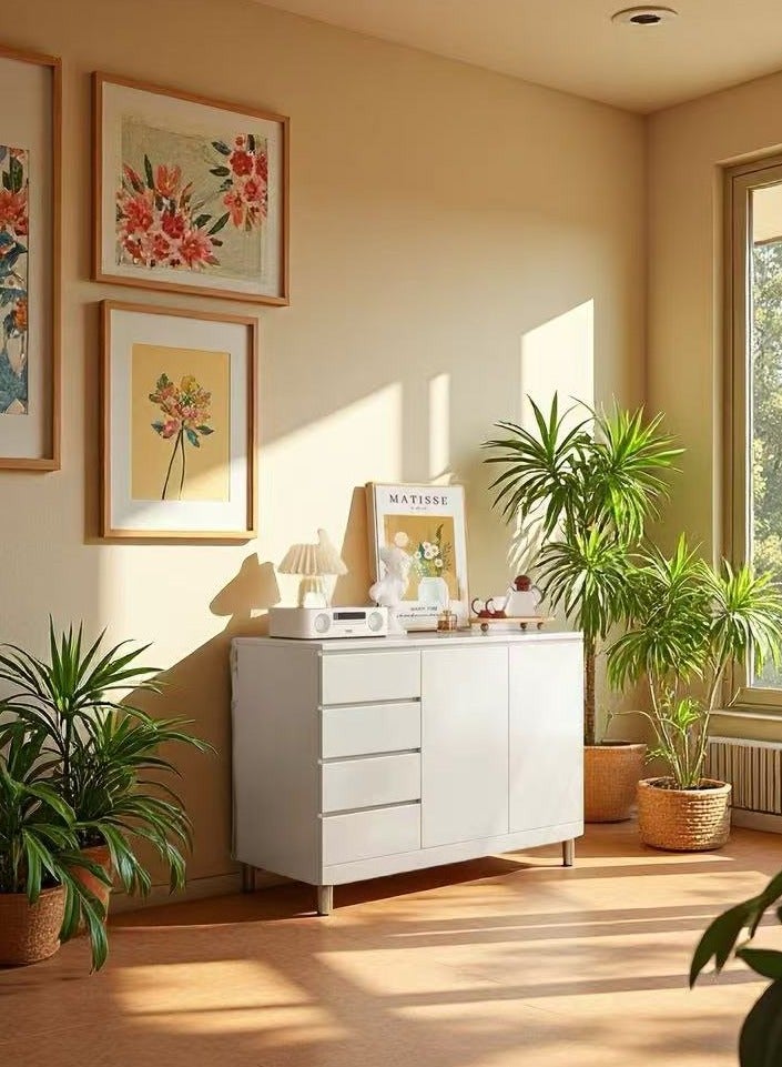 Storage Cabinet with Drawers & Cupboard, Multi-Functional Sideboard Buffet Shoe Cabinet, Home Coffee Bar Cabinet Dresser Vanity Table, Chest of Drawers for Dining Room Bedroom Entryway Organizer（DGC001) - Image 1