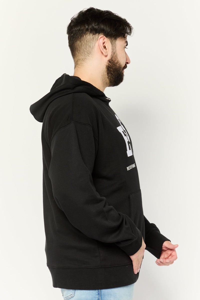 Established Redefining Essentials Men Hooded Long Sleeve Embroidered Sweatshirt, Black - Image 2