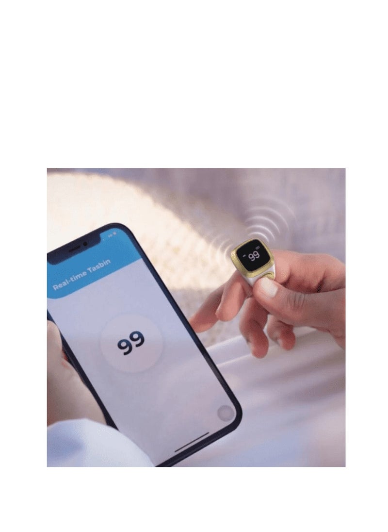 Generic - 18mm Smart Zikr Ring with Vibration Reminder, Tasbeeh Counter, Bluetooth Connection to Exclusive IQIBLA App and 5 Daily Prayer Reminders - Image 1