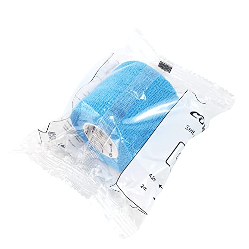 COMOmed Self Adherent Cohesive Bandage 2x5 Yards First Aid Bandages Stretch Sport Athletic Wrap Vet Tape for Wrist Ankle Sprain and SwellingLight Blue6 Rolls - Image 5
