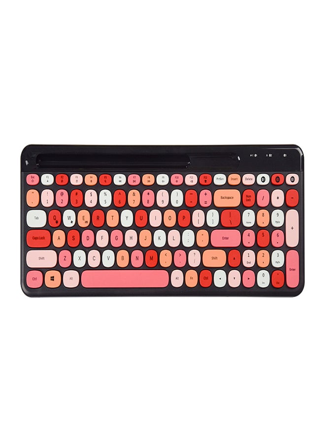 Mofii Wireless BT Keyboard Multi-device Switching Integrated Slot Multimedia Shortcut Keys Intelligent Power Saving Black+Red - Image 1