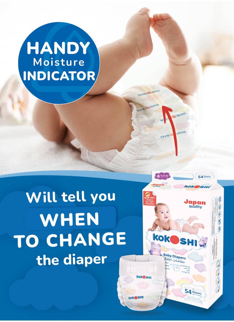 Premium Baby Size 4 9-13Kg Diapers Eco Friendly And Hypoallergenic Nappies 2 x 54 Diapers