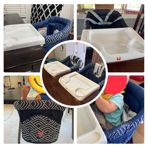 MTWML Hook On High Chair with Tray,Portable Baby High Chair That Attaches to Table,Clip On Fast Table Seat for Babies and Toddlers.Baby Feeding Seat for Dining Tables and Counter(Stripe-Blue) - Image 2