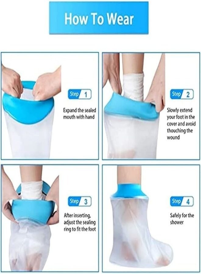 Coconut Waterproof Foot Cover, Cast Covers for Shower Adult Foot, Waterproof Foot Cast Wound Cover Protector for Shower Bath. Soft Comfortable Watertight Seal to Keep Wounds Dry. Bathing - Image 3