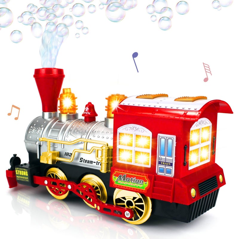 ArtCreativity Christmas Train Toy Bubble Machine for Kids, Bubble Blower Maker, Bubble Music Train for Kids with Lights & Sounds, Toddler Outdoor Toys, Gift for Boys & Girls Ages 1-6 - Image 3