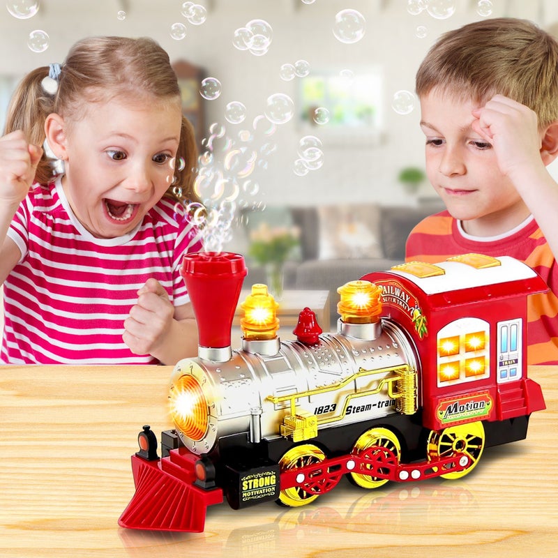 ArtCreativity Christmas Train Toy Bubble Machine for Kids, Bubble Blower Maker, Bubble Music Train for Kids with Lights & Sounds, Toddler Outdoor Toys, Gift for Boys & Girls Ages 1-6 - Image 4