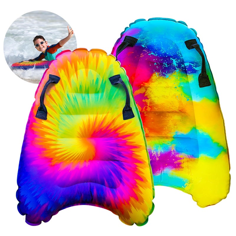 JAMBO 2 Pack Inflatable Surf Body Boards with Handles for Water Slides Boogie Boards for Beach Pool Lake Slip Slides Lightweight Floating Water Toys for Kids Adults - Image 2