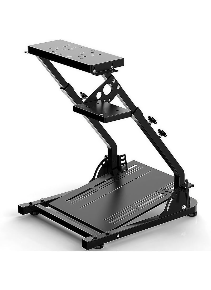 FlashHawk ​​Foldable Adjustable Racing Wheel Stand for Logitech G25/G27/G29/G920 & Thrustmaster T300/T300RS - Carbon Steel Frame, Anti-Slip Feet, Foldable Design (Steering Wheel/Pedals Not Included)​  - Image 1