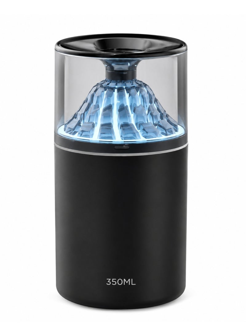 350Ml Volcano Cloud Essential Oil Diffuser With Led Light, Fine Mist, Usb Home Fragrance Aroma Diffuser – Black - Image 2