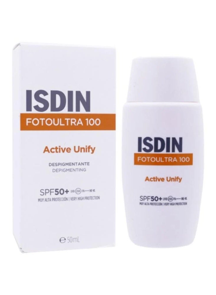 إيسدن سائل واقي شمس فوتو الترا 100 أكتيف يونيفاي موحد ومزيل للتصبغات SPF 50+ من ايسدين - 50 مل