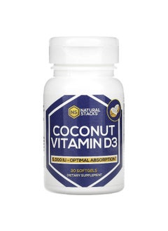 Natural Stacks Natural Stacks, Coconut Vitamin D3, 5,000 IU, 30 Softgels  - Image 1